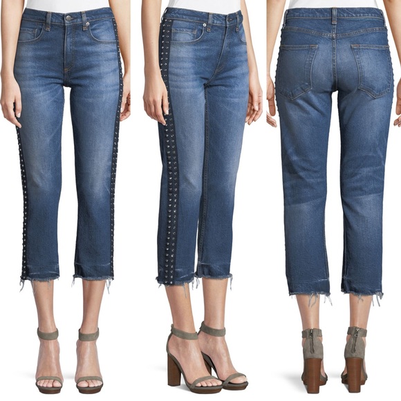 Veronica Beard Ines Cropped Straight-Leg Girlfriend Jeans Size 27 - Picture 1 of 16